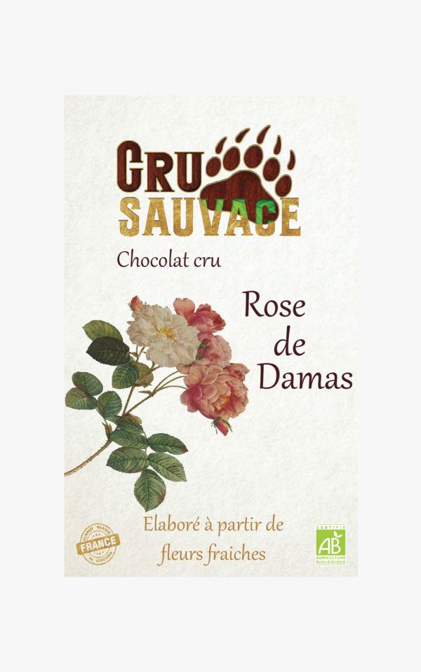 Chocolat cru sauvage Rose de Damas